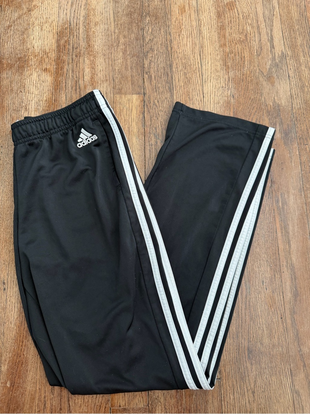 adidas Black Jogger Sweatpants with White Side Stripes